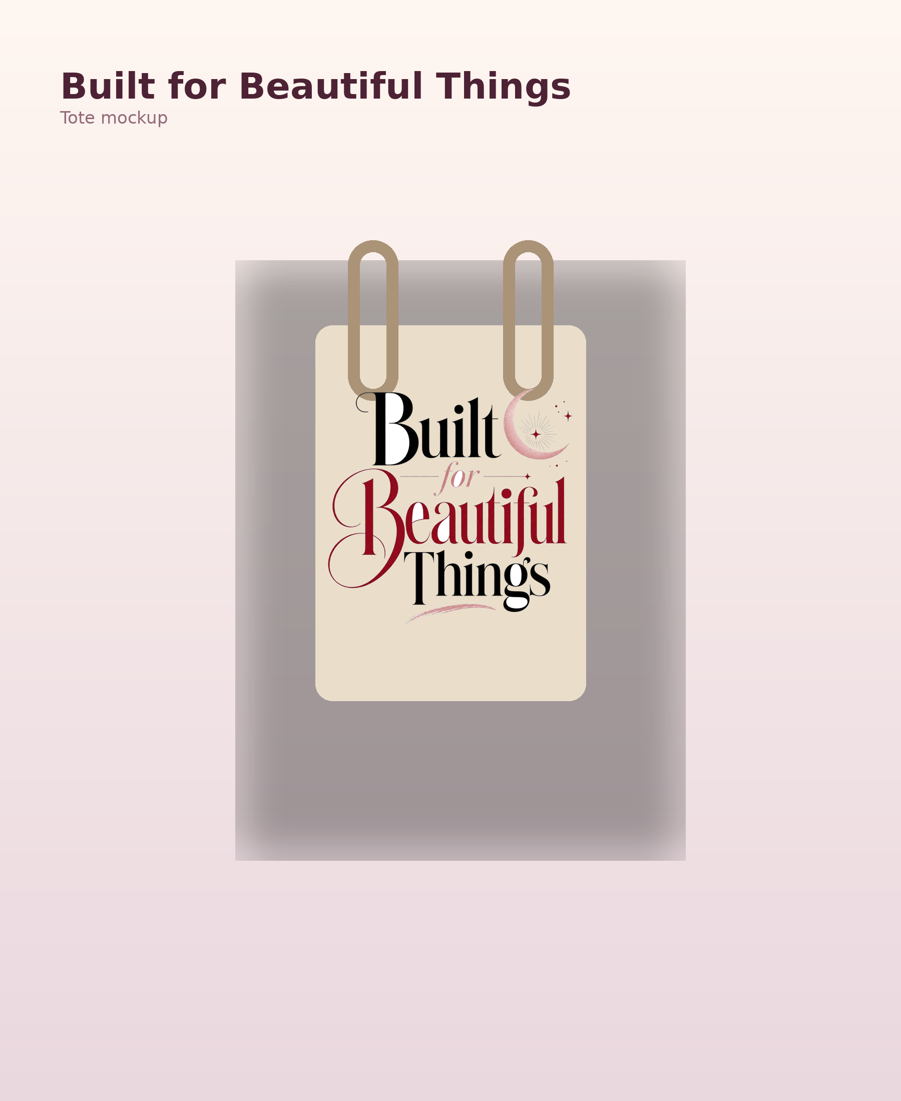 Built for Beautiful Things Tote Bag, Chic Canvas Tote, Gift for Her mockup