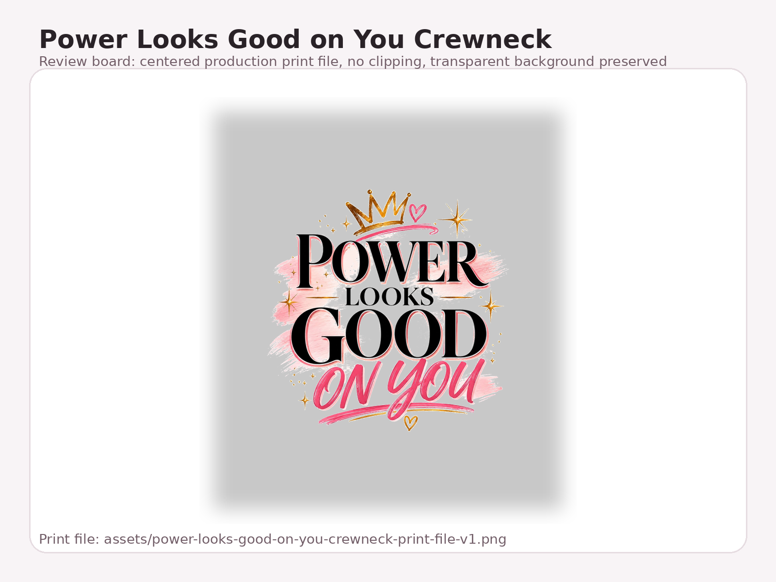 Power Looks Good on You Crewneck Sweatshirt product preview